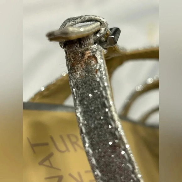 NATURALIZER heel shoes women sz 6.5 .silver glitter platform,strappy,cut outs - Picture 14 of 15